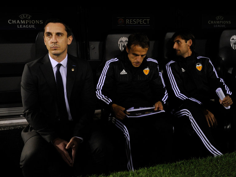 Gary Neville watched his Valencia side get knocked out