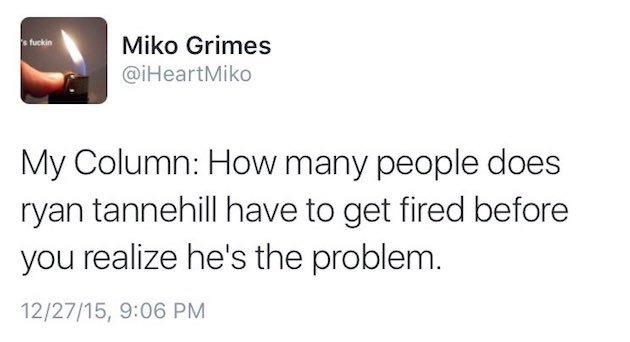 Miko Grimes trashes Ryan Tannehill on Twitter part one