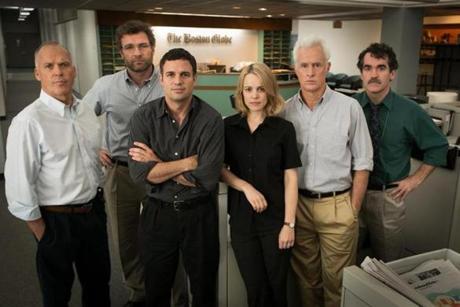 Michael Keaton as Walter 'Robby&apos Robinson Liev Schreiber as Marty Baron Mark Ruffalo as Michael Rezendes Rachel Mc Adams as Sacha Pfieffer John Slattery as Ben Bradlee Jr. and Brian dÕArcy James as Matt Carroll in the film “Spotlight,”