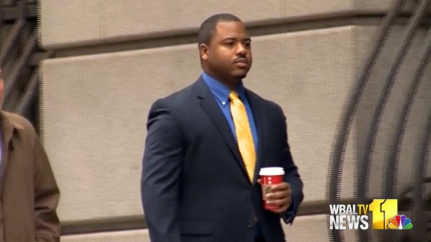 Officer William Porter walks into court