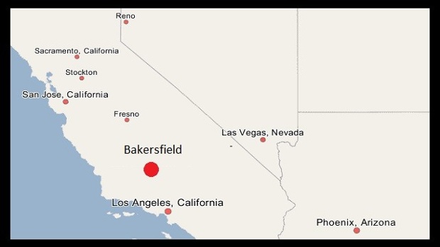 Bakersfield California map