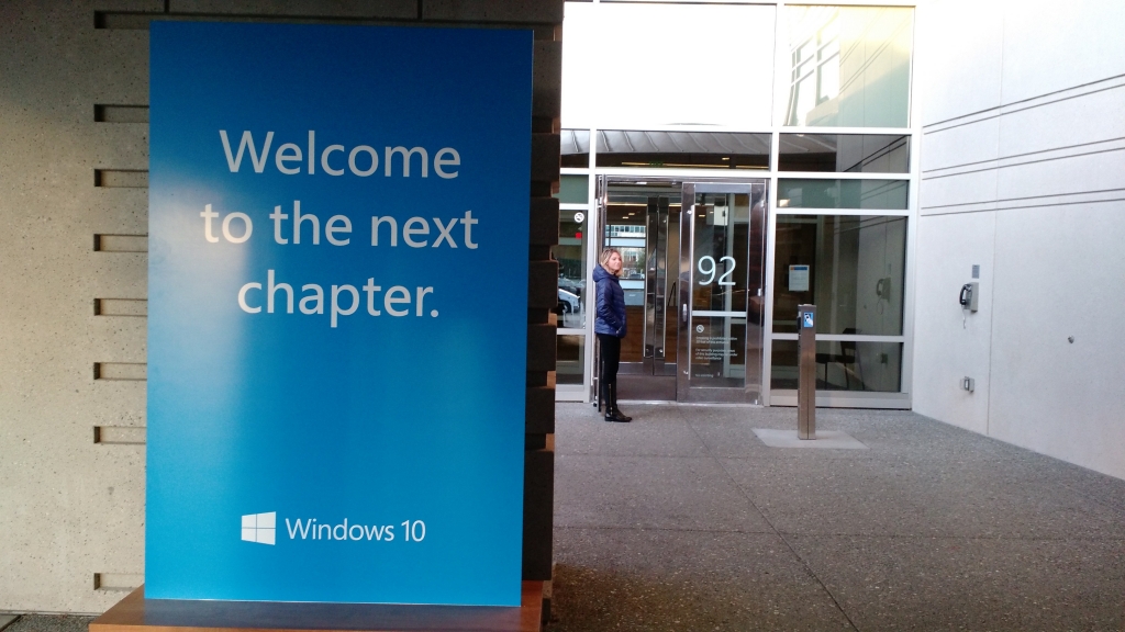 'Welcome to the next chapter. of Microsoft Windows that is. At a Windows 10 press event on the Microsoft campus in Redmond Wash. on Jan. 21