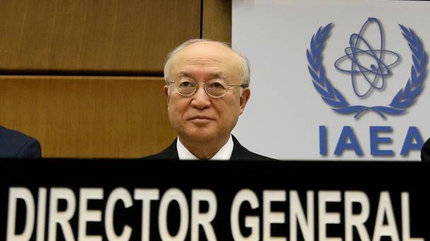 Yukiya Amano director-general of the International Atomic Energy Agency waits for the start of the IAEA board of governors meeting in Vienna