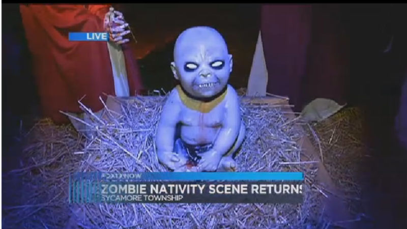 Ohio Man Honors True Spirit of Zombie Christmas by Refusing to Take Down Zombie Nativity Scene