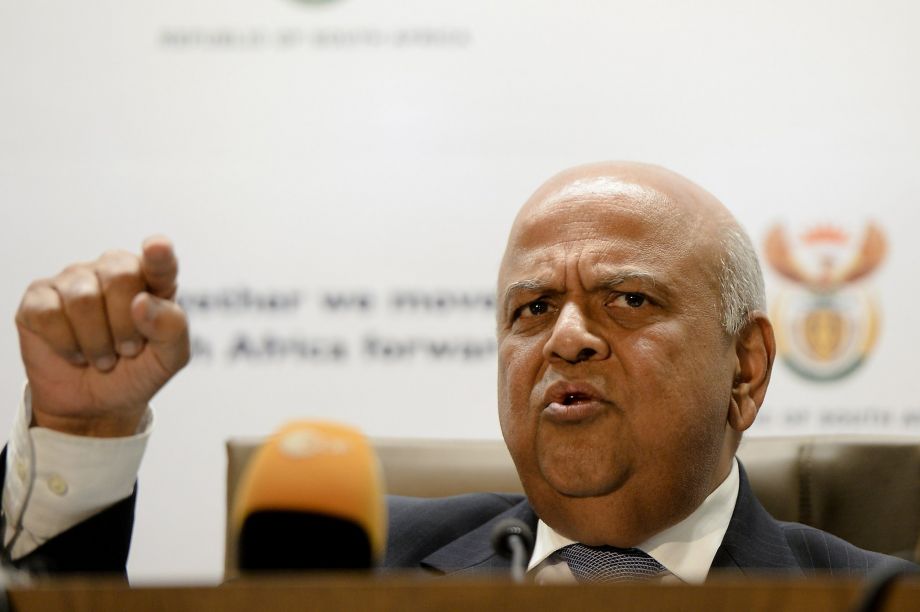 Newly appointed minister of finance Pravin Gordhan speaks during a news conference in Pretoria South Africa Monday. South Africa’s currency recovered at the news that an experienced finance minister has been reinstated after the president abruptly