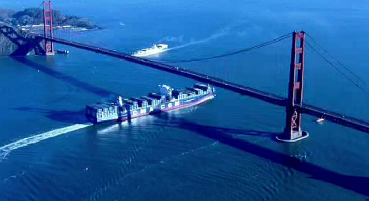 VIDEO: CMA CGM Bejamin Franklin calls Los Angeles