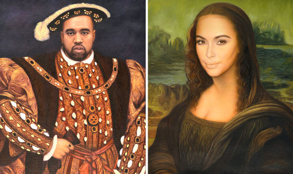 Two inconic portraits have been recreated featuring Kim Kardashian and Kanye West