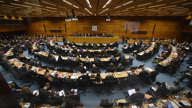 A general view of a session of the IAEA Board of Governors meeting