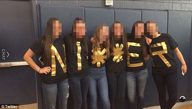 A group of girls took their letter t-shirts to make them spell something offensive this week