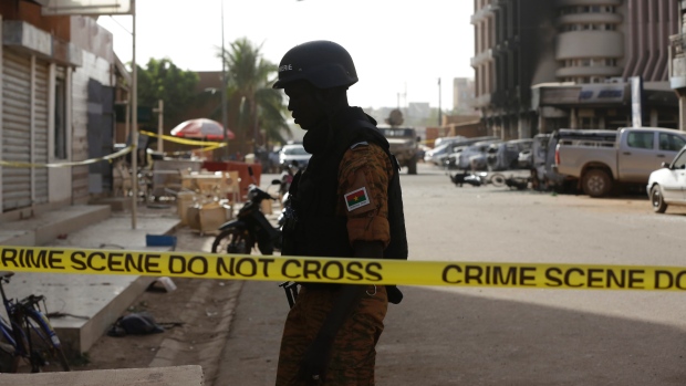 Soldier outside Ougadougou hotel