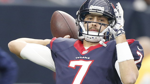 HOUSTON TX- JANUARY 03 Brian Hoyer #7 of the Houston Texans warms up before playing against the Jacksonville Jaguars