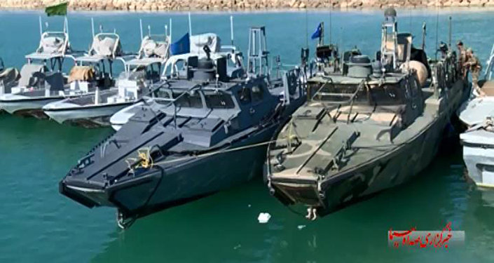 American Navy boats in custody of the Iranian Revolutionary Guards in the Persian Gulf