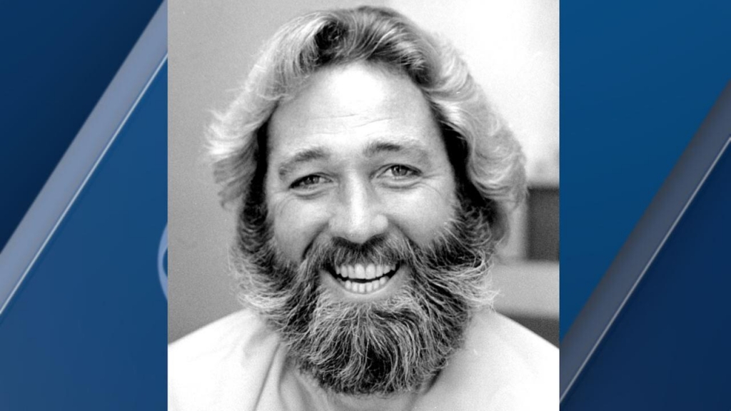 Actor Dan Haggerty smiles before his beard is shaved in Hollywood Ca. Wednesday Sept. 20 1979