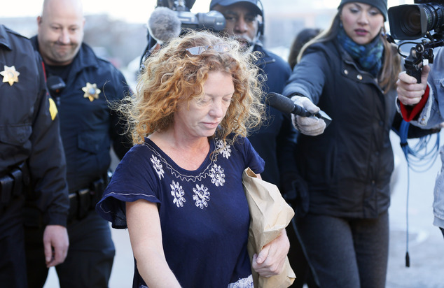 Tonya Couch center the mother of a Texas teen who used an'affluenza defense in a drunken wreck leaves Tarrant County Jail Tuesday Jan. 12 2016 in Fo