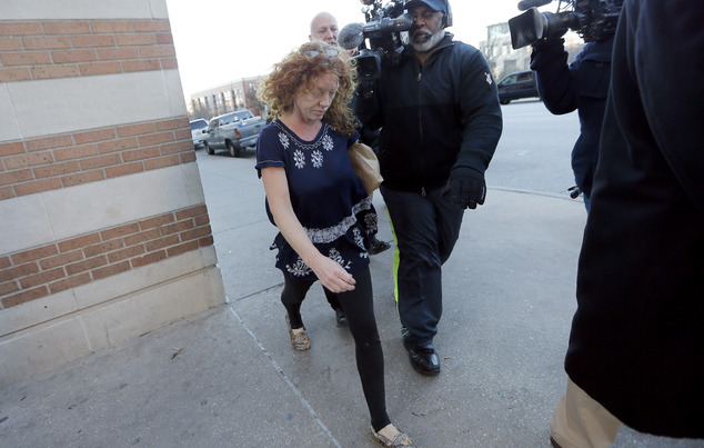 Tonya Couch center the mother of a Texas teen who used an'affluenza defense in a drunken wreck leaves Tarrant County Jail Tuesday Jan. 12 2016 in Fo