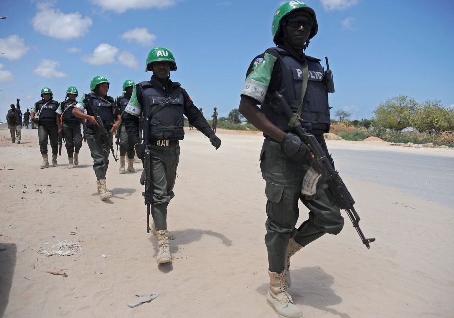 African Union soldiers shown on a recent patrol in Mogadishu are frequent targets by Somali Islamic militants