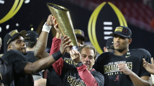 Alabama celebrates winning NCAA football title