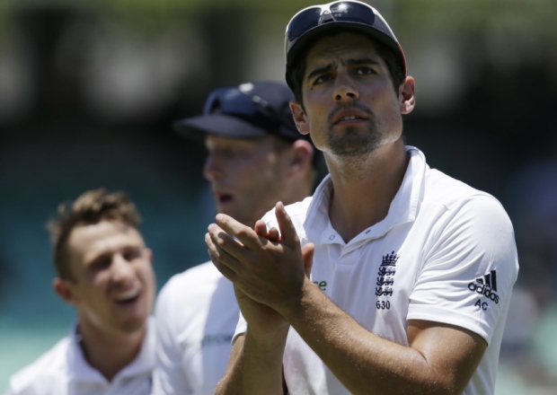 Alastair Cook applauds supporters after England complete victory in the first Test against South Africa