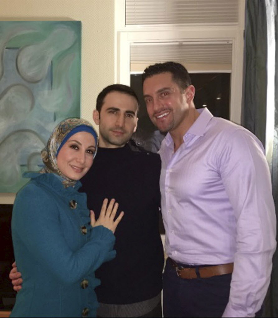 Amir Hekmati poses with his sister Sarah Hekmati and brother-in-law Ramy Kurdi on Jan