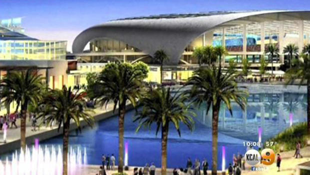 An artist's rendering of a proposed NFL stadium for the Rams in Inglewood California.               CBS Los Angeles