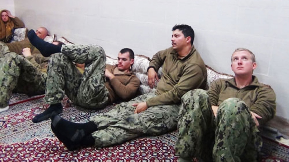 Revolutionary Guards website shows American sailors sitting in a an undisclosed location in Iran