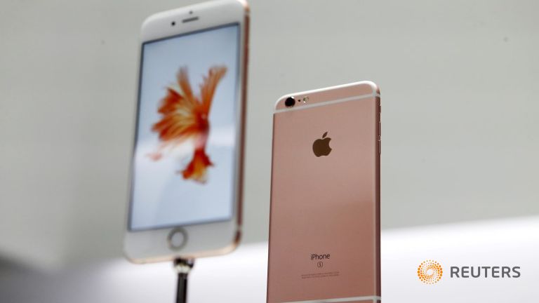 The Apple iPhone 6S and 6S Plus are displayed during an Apple media event in San Francisco California on Sep 9 2015