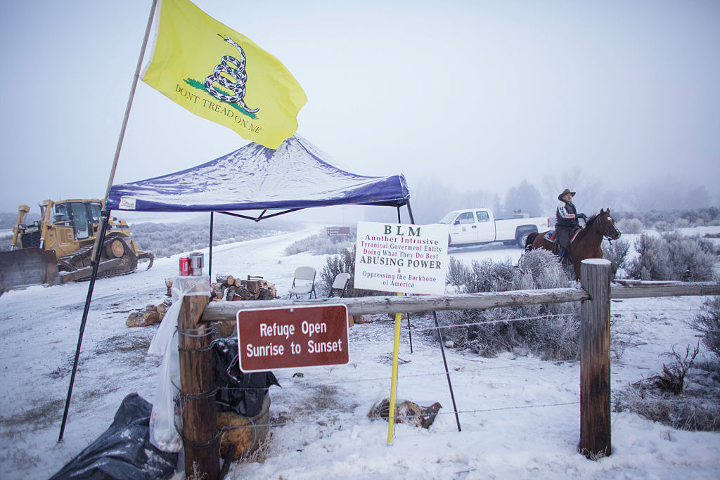 Duane Ehmer rides his horse Hellboy at the occupied Malheur National Wildlife Refuge on the sixth day of the occupation Jan. 7 2016