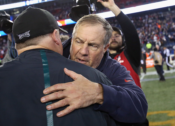 Bill Belichick has always had respect for Chip Kelly like here after the Eagles beat the Patriots in November in Foxboro