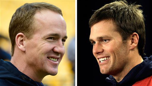 Denver Broncos quarterback Peyton Manning smiles before an NFL football game against the Pittsburgh Steelers in Pittsburgh. At right in a Dec. 9 2015 file