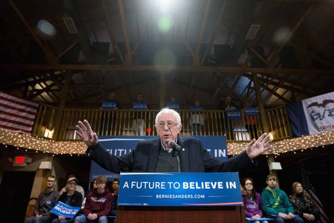 Democratic presidential candidate Sen. Bernie Sanders I-Vt. speaks the Fort Museum Opera House in Fort Dodge Iowa Tuesday Jan. 19 2016