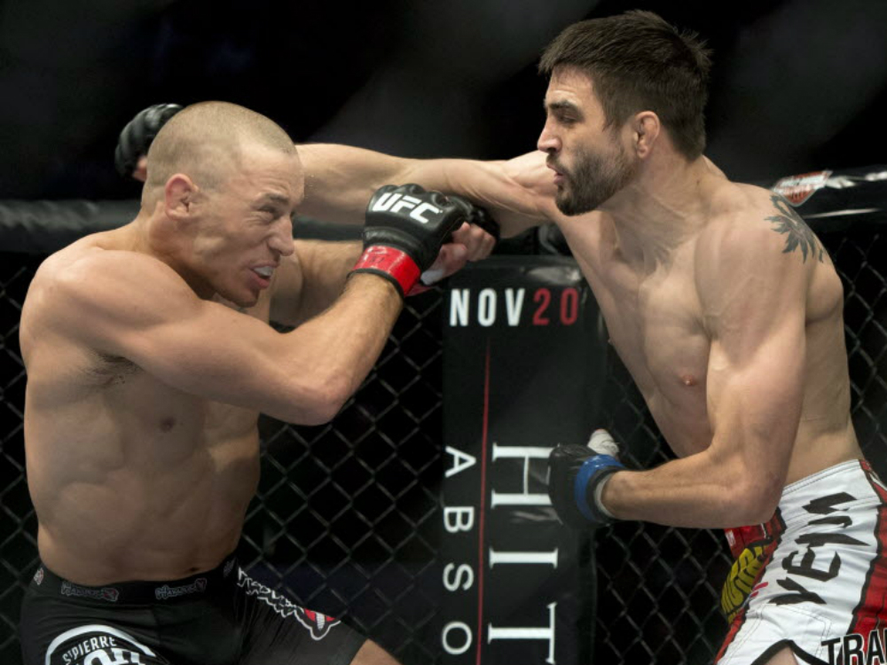 Carlos Condit, during a 2012 Ultimate Fighting Championship title bout versus Georges St-Pierre