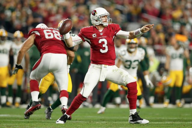 Carson Palmer and the Cardinals will face the Green Bay Packers this Saturday night