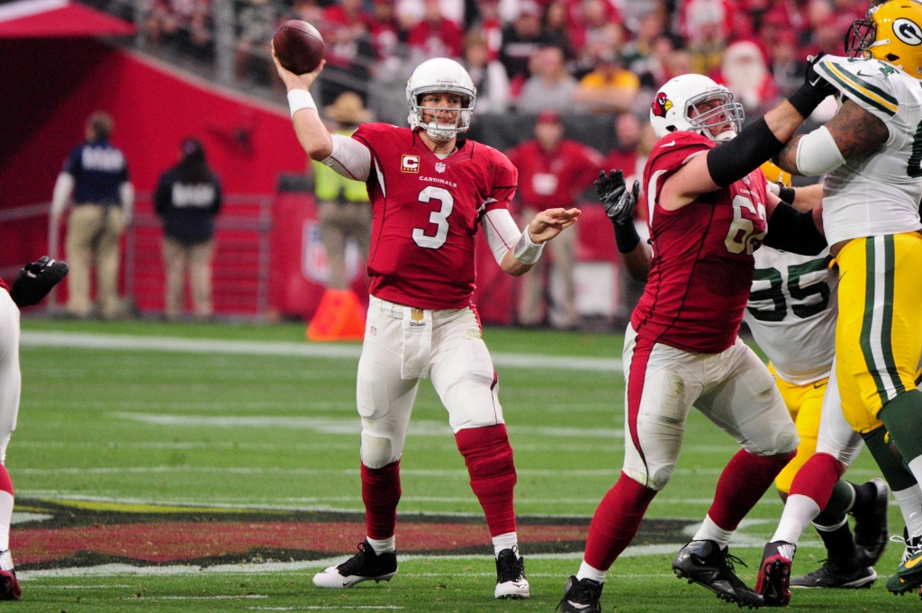 Carson Palmer delivers a pass in the pocket during their blowout win over Green Bay. Mandatory Credit Matt Kartozian-USA TODAY Sports