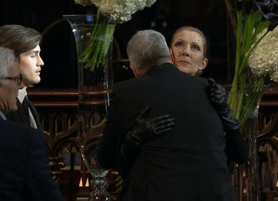 Celine Dion Stands for Hours Consoling Mourners at Husband's Memorial