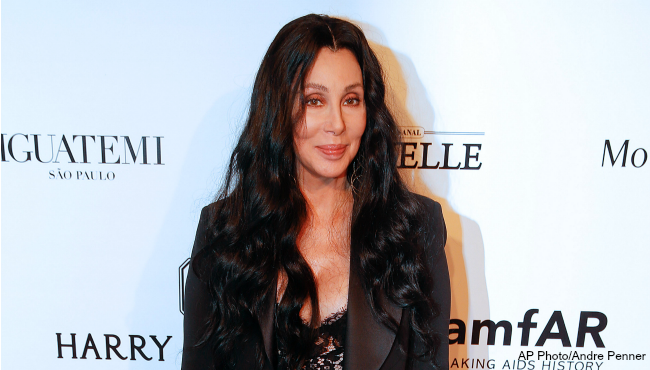 Cher poses on the red carpet of The Foundation for AIDS Research event in Sao Paulo Brazil