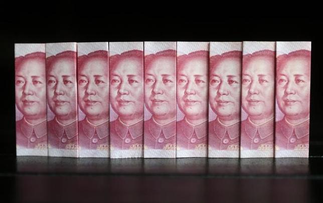 Chinese 100 yuan banknotes are seen in this