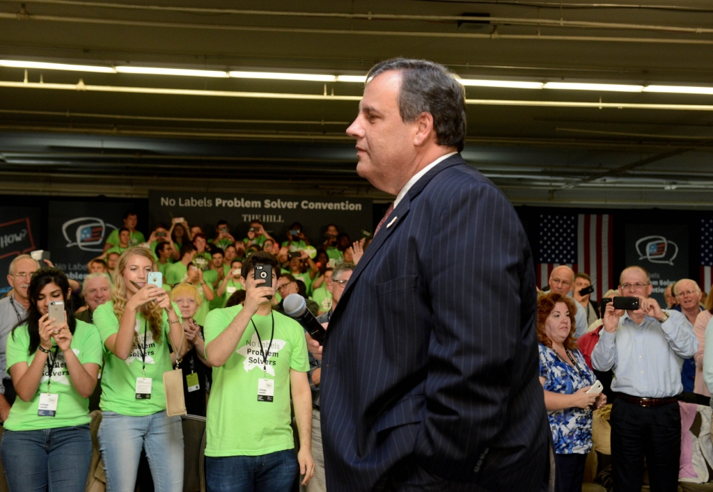 MANCHESTER NH- OCTOBER 12 Republican Presidential candidate and New Jersey Gov. Chris Christie speaks at the No Labels Problem Solver conventi