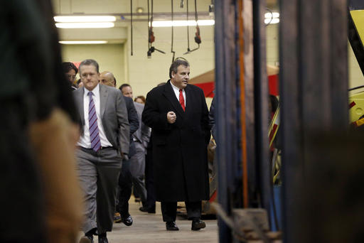 New Jersey Gov. Chris Christie leaves a boardroom at the Newark Department of Transportation after hearing a briefing ahead of a snowstorm Jan. 22 2016 in Newark N.J