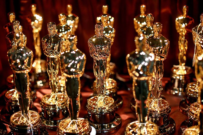 HOLLYWOOD CA- FEBRUARY 22 A general view of Oscar Statuettes backstage during the 87th Annual Academy Awards at Dolby Thea