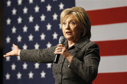 Democratic presidential candidate Hillary Clinton speaks during a campaign event at Iowa State University in Ames Iowa. Challenged anew by Bernie Sanders Clinton is reverting to some of the same themes even strikingly simi