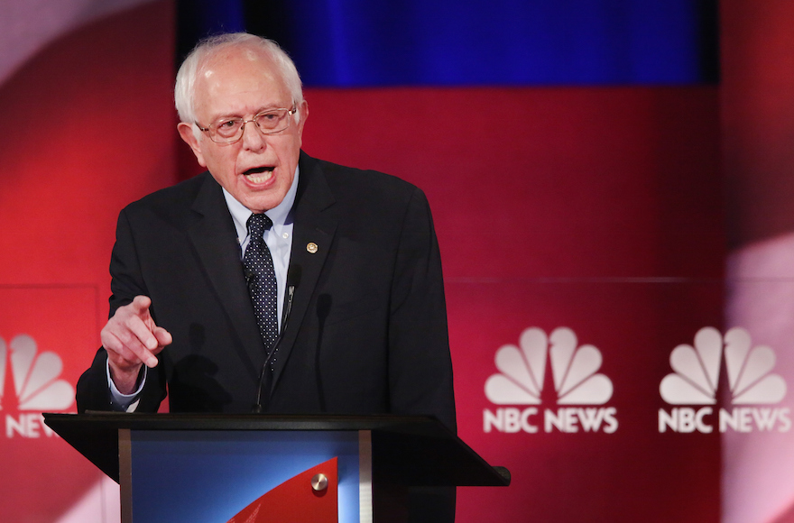 Senator Bernie Sanders I-Vt.,participating in the Democratic Candidates Debate hosted by NBC News and You Tube in Charleston South Carolina Jan. 17 2016