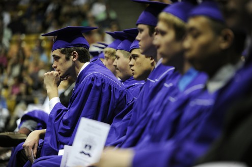 Arvada West High School’s 2013 graduation ceremony at the Coors Events Center on the campus of the University of Colorado