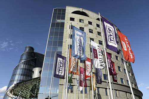 The headquarters of TVP in Warsaw. Poland's new media law moves toward giving the government greater powers over the public broadcaster