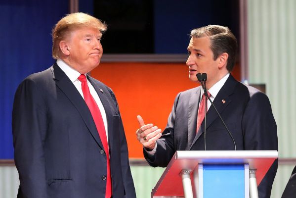 Republican presidential candidates Donald Trump and Sen. Ted