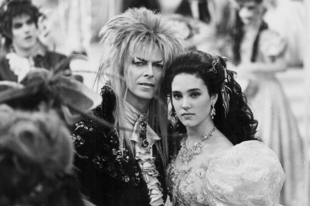 David Bowie and Jennifer Connelly in a scene from the movie Labyrinth 1986