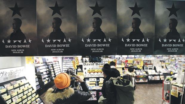 British rock star David Bowie's last album Blackstar displayed at a music retailer in Tokyo Japan