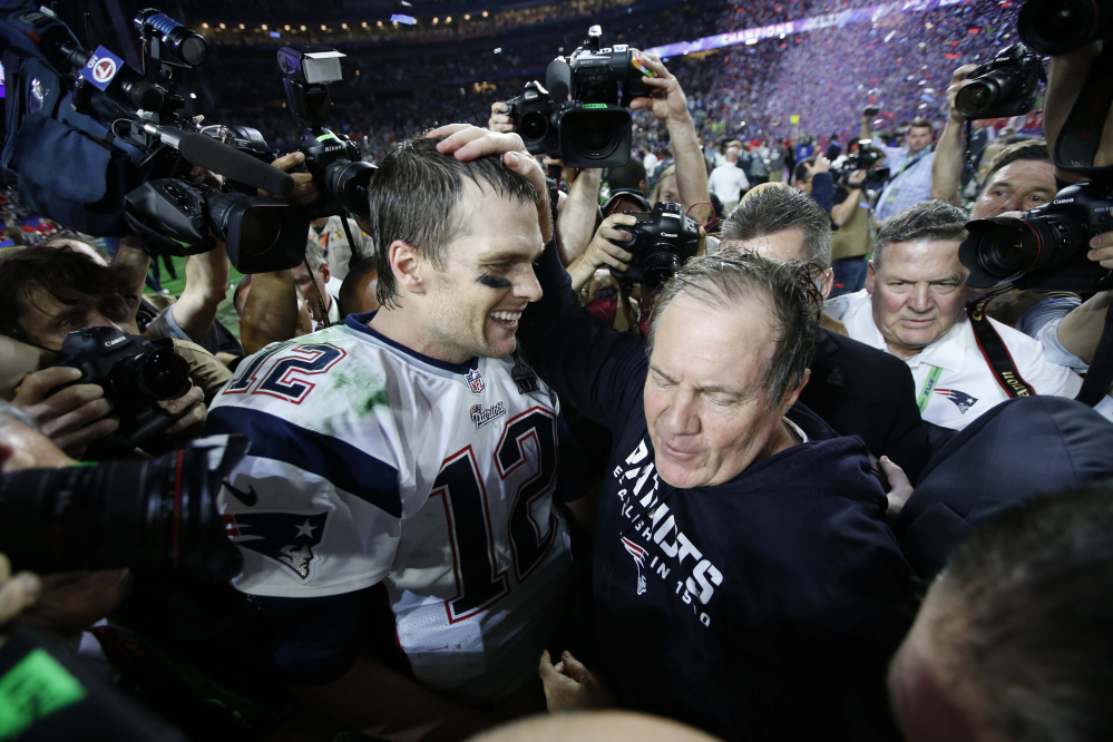 New England Patriots coach Bill Belichick and quarterback Tom Brady deserve much of the credit for the franchise’s four Super Bowl wins and six AFC titles in the last 15 years. 2015 Reuters file