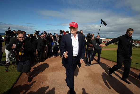 Donald J. Trump at the Women’s British Open golf championship in Turnberry Scotland last July