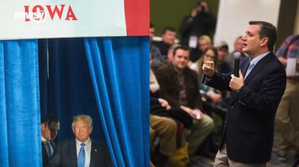 Trump bumps Cruz takes first in Iowa poll