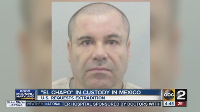 Drug kingpin'El Chapo is back in police custody in Mexico and the process to extradite him to the U.S. has begun.                      WMAR